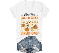 are You Fall-O-Ween Directions Shirt are You Fall O Ween Directions Maglietta per insegnante Halloween Ghost T-Shirt, Bianco-v, S