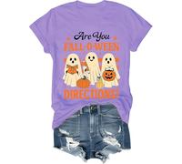 are You Fall-O-Ween Directions Shirt are You Fall O Ween Directions Maglietta per insegnante Halloween Ghost T-Shirt, Viola chiaro, S