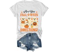 are You Fall-O-Ween Directions Shirt are You Fall O Ween Directions Maglietta per insegnante Halloween Ghost T-Shirt, bianco, S