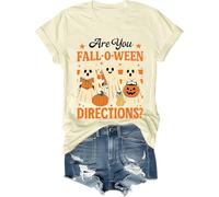 are You Fall-O-Ween Directions Shirt are You Fall O Ween Directions Maglietta per insegnante Halloween Ghost T-Shirt, Colore: giallo crema., S