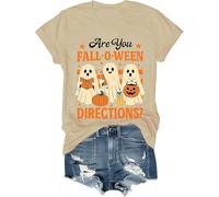 are You Fall-O-Ween Directions Shirt are You Fall O Ween Directions Maglietta per insegnante Halloween Ghost T-Shirt, cachi, S