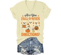 are You Fall-O-Ween Directions Shirt are You Fall O Ween Directions Maglietta per insegnante Halloween Ghost T-Shirt, Giallo Cremoso-v, S