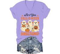 are You Fall-O-Ween Directions Shirt are You Fall O Ween Directions Maglietta per insegnante Halloween Ghost T-Shirt, Viola chiaro-v, S