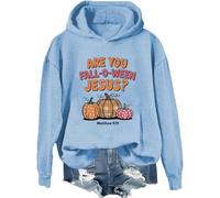 Are You Fall O Ween Jesus Felpa con cappuccio Are You Fall-O-Ween Gesù Camicia Christian Halloween zucca felpa, blu cielo, L