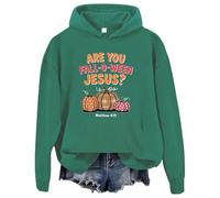 Are You Fall-O-Ween Jesus Felpa con cappuccio Fall O Ween Felpa Are You Fall Autunno Gesù Camicia Donna Uomo T-shirt Grafica, Verde, M