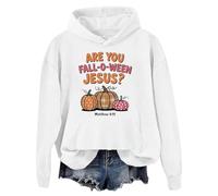 Are You Fall-O-Ween Jesus Felpa con cappuccio Fall O Ween Felpa Are You Fall Autunno Gesù Camicia Donna Uomo T-shirt Grafica, bianco, XL