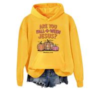 Are You Fall-O-Ween Jesus Felpa con cappuccio Fall O Ween Felpa Are You Fall Autunno Gesù Camicia Donna Uomo T-shirt Grafica, Giallo, XXL