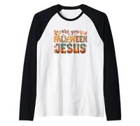 Are You Fallween Jesus Autumn Faith Citazione Maglia con Maniche Raglan