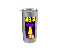 Area 51 Alien UFO Retro Spazio Tipografia Bicchiere termico in acciaio inox doppia parete