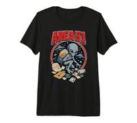 Area 51 Alien UFO Top Secret File Classificati Cospirazione Maglietta Premium
