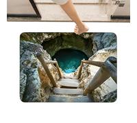 Area Carpet - Microfiber Washable Rug | Medium Rettangolare Visual Effect with Water Suction Tech, Surreal Geometric Doormat for Bathroom Shower Step Mudroom Patio Balcony Entry Modern Apartment