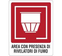 Area con presenza di rivelatori di fumo - CARTELLO SEGNALETICO in Adesivo Resistente, Pannello in Forex o Pannello In Alluminio (PANNELLO IN FOREX 10X15 CM)