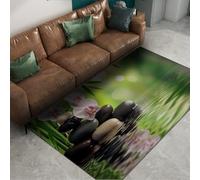 Area estetica orientale Tappeti Regno dell'acqua e tappeti in pietra Foresta di bambù Arte dell'orchidea Tappeto per l'ingresso dell'ufficio Lavabile antiscivolo a pelo basso 180x240cm