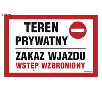 Area privata, vietato l'ingresso, vietato l'intrusione, 30X20 LIBRES POLSKA SP