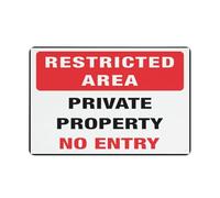Area riservata - Private Property No Entry Sign Safe Sign, Cartello esterno, 30,5 x 20,3 cm, cartello per casa, affari, segnale di allarme vialetto