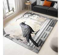 Area Rugs Tappeto fantasia Architettura Crow 140 x 200 cm, morbido e lavabile, design moderno, antiscivolo, per soggiorno, camera da letto, cucina, ufficio