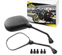 Area1 Coppia di specchietti per moto, omologati E, universali con adattatore M8 + M10, compatibili con BMW, Honda, Kawasaki, Duke, SMC, Yamaha, Triumph, Suzuki, Ducati, Husqvarna, Beta, Fantic, Motor