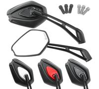 Area1 Coppia di specchietti retrovisori universali per moto, omologati, 2 x filettatura M10 + adattatore sinistro, adatti ad esempio per Duke, SMC/R Z900 Z750 Z650 Z500 Z125 ER-6N