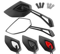 Area1 Coppia di specchietti retrovisori universali per moto, omologati, 2 x filettatura M10 + adattatore sinistro, adatto a Duke, SMC/R Z900 Z750 Z650 (nero)