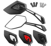 Area1 Coppia di specchietti retrovisori universali per moto, omologati, 2 x filettatura M10 + adattatore sinistro, adatto per esempio GSX-S, GSF, Bandit, SV650, R12 (carbone)