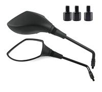 Area1 Coppia Specchietti Retrovisori Universali di Ricambio per Scooter - Omologati E, Filettatura M8/M10 Destra con Adattatori, Compatibili con Carnaby, MP3, Beverly, Liberty, Medley, Agility, G Dink