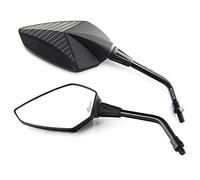 Area1 Coppia Specchietti Retrovisori Universali per Moto - Omologati E, Filettatura 2x M10 Destra + Adattatore Filetto Sinistro, Compatibili con Duke/SMC-R, Z900 Z750 Z650 Z500 Z125 ER-6N(Carbon Look)