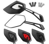 Area1 Coppia Specchietti Retrovisori Universali per Moto - Omologati E, Filettatura 2x M10 Destra con Adattatore Sinistro, Compatibili con Duke/Super Duke 390-790, SMC-R, Z900, Z750, Z650, Z500