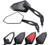 Area1 Coppia Specchietti Retrovisori Universali per Moto - Omologati E, Filettatura 2x M10 Destra con Adattatore Sinistro, Compatibili con GSX-S, GSF Bandit, SV650, R12, S1000R/XR, R (Carbon Look)