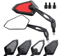 Area1 Coppia Specchietti Retrovisori Universali per Scooter Omologati E - Filettatura M8/M10 Destra e Sinistra, Colore Rosso, Compatibili con Race GT50, TPH, Runner, NRG, Speedfight, Jetforce, Agility