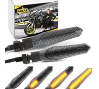 Area1 Frecce LED Moto Omologate E in Carbon Look con Effetto Scorrimento, M8, Set 2 Pezzi - Compatibili con KTM 790 Duke, 390 Duke, 690 SMC/R, MT-07, MT-09, MT-125, Z900, Z650, Z500, Z125, CMX