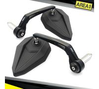 Area1 Specchietti Retrovisori Moto Universali da Manubrio, Coppia Omologata E - Compatibili con Duke SMC/R MT07 MT09 MT10 Z900 Z650 Z500 Z125 CMX CB 500 Hornet SV650 XSR F900R M1000R/XR R18 Brutale