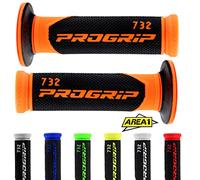 Area1 Progrip 732 - Manopole per manubrio in gomma, 22 mm e 1 da 24 a 25 mm, con adesivo Area1, colore arancione