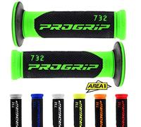 Area1 Progrip 732 - Manopole per manubrio in gomma, 22 mm e 1 da 24 a 25 mm, con adesivo Area1, colore: verde