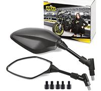 Area1 Set di specchietti per moto/Marchio di Omologazione E / 2xM10 destro, 2xM8 destro, 1xM10 sinistro, 1xM8 sinistro/adatto per TR 125 SM/X TR 50 / TW 125SM, TW 125X (V23)