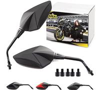 Area1 Set di specchietti per moto/Marchio di Omologazione E / 2xM10 destro, 2xM8 destro, 1xM10 sinistro, 1xM8 sinistro/adatto per Monster 620 IE 600, Dark City, 750, 900 (V7)