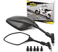 Area1 Set di specchietti per moto/Marchio di Omologazione E / 2xM10 destro, 2xM8 destro, 1xM10 sinistro, 1xM8 sinistro/adatto per Aragon, GP, Bingo, Tennesse, Hussar, GTR Oliver(V23)