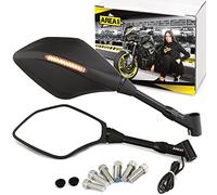 Area1 Set di specchietti retrovisori per moto, con frecce compatibili con Compatibile con Ducati 1199 Panigale, Pangiale 1299, V4, V4S (27-52 mm)