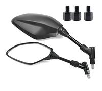 Area1 Set di specchietti retrovisori per scooter (destro + sinistro) omologati, 2 x filettcompatibile con a destra M8 + adattatore per filettcompatibile con a sinistra M8 (M-T)