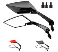 Area1 Set di specchietti retrovisori per scooter (destro + sinistro) omologati, Ultimate, 2 x filettcompatibile con a destra M8 + adattatore per filettcompatibile con a sinistra M8 (nero)