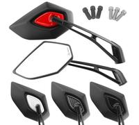 Area1 Set specchietto retrovisore moto scooter Bianco (destra+sinistra) omologato E, 2xM10 filettatura destra+1xM10 filettatura sinistra + 2xM8 filettatura destra+1xM8 filettatura sinistra (Rosso)