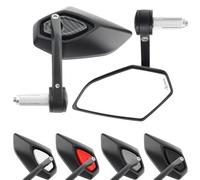 Area1 Specchietti Retrovisori Moto Universali da Manubrio, Coppia Omologata E - Compatibili con Duke MT07 MT09 MT10 Z900 Z650 Z500 Z125 CMX CB 500 Hornet SV650 M1000R/XR R18 Brutale Street
