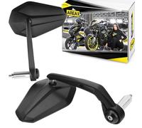 Area1 Specchietti Retrovisori Moto Universali da Manubrio, Coppia Omologata E - Compatibili con Duke SMC/R MT07 MT09 MT125 Z900 Z650 Z500 Z125 CMX CB500 Hornet SV650 ER650 ER-6N Eliminator Vulcan S VN