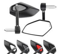 Area1 Specchietti Retrovisori Moto Universali da Manubrio, Coppia Omologata E - Compatibili con Duke SMC/R MT07 MT09 Z650 Z500 CMX CB500 Hornet SV650 ER650 ER6N Eliminator Vulcan S VN Diave