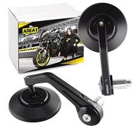 Area1 Specchietti Retrovisori Moto Universali da Manubrio, Coppia Omologata E - Compatibili con Duke SMC/R MT07 MT09 MT10 Z900 Z650 Z500 Z125 Hornet SV650 XSR F900R M1000R/XR R18 Brutale (nero)