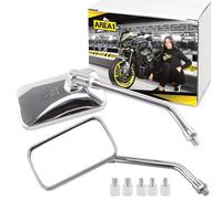 Area1 Specchietti Specchietto Moto Omologato Universali Retrovisori per Moto Omologati (2xM10 filetto destro) compatibili con