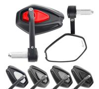 Area1 Specchio universale per manubri, 2 pezzi specchio manubrio moto omologato E, specchio manubrio moto rotante a 360°, specchio laterale 7/8” 22mm (bianco) (Rosso)