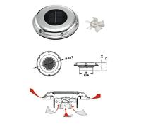AREATORE IN ACCIAIO INOX A CELLA SOLARE CON INTERRUTTORE E DOPPIA VENTOLA - VELA