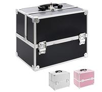 Arebos 15 L cosmetic case | make-up case | makeup storage | organiser per viaggiare | per parrucchieri e make-up artist | incl. scomparti estraibili su entrambi i lati & 2 chiavi