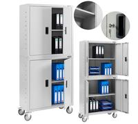 AREBOS 180x90x40cm Schedario Armadio Per Uffici Armadio Di Stoccaggio Grigio