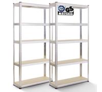 AREBOS 2 x Scaffale Resistente Scaffalature Da Officina Scaffalature Per Cantina